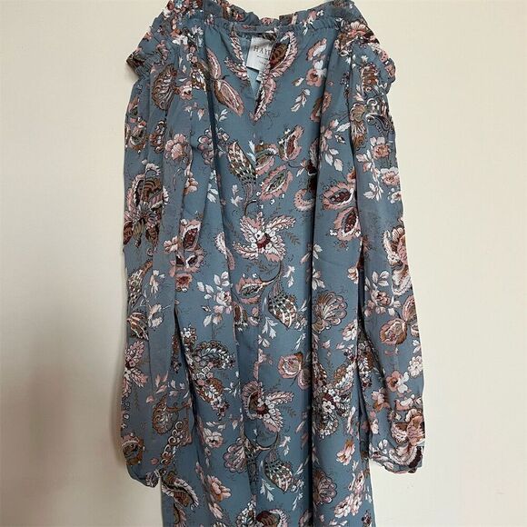 Hayden Women's Blue Floral Off-Shoulder Knee Length Dress - Picture 2 of 8